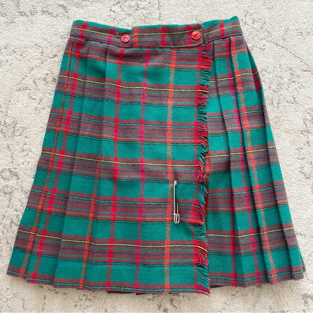 Teachers Pet Green and Red Plaid Tartan Skirt Size 6X